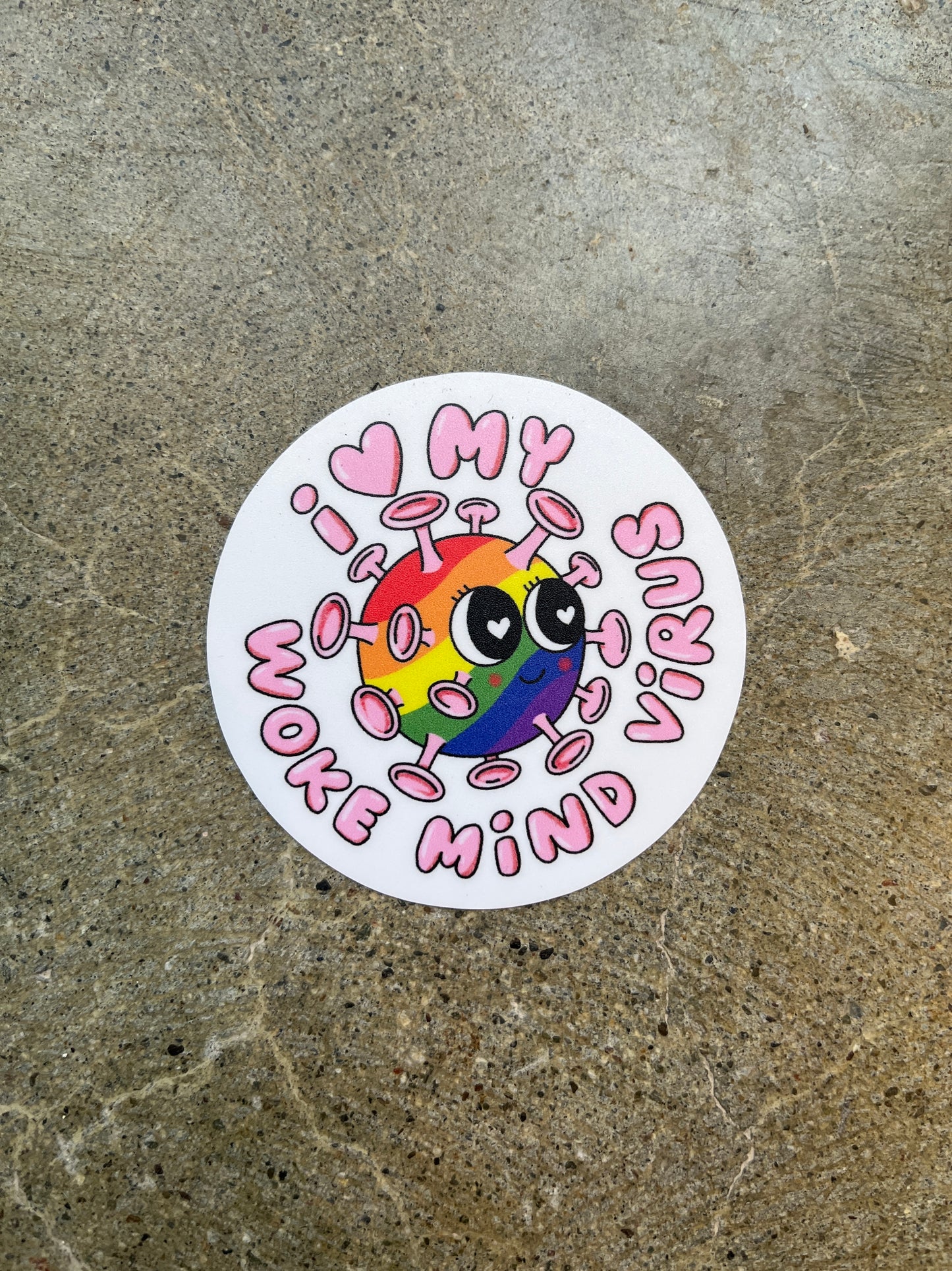 I Love My Woke Mind Virus Sticker