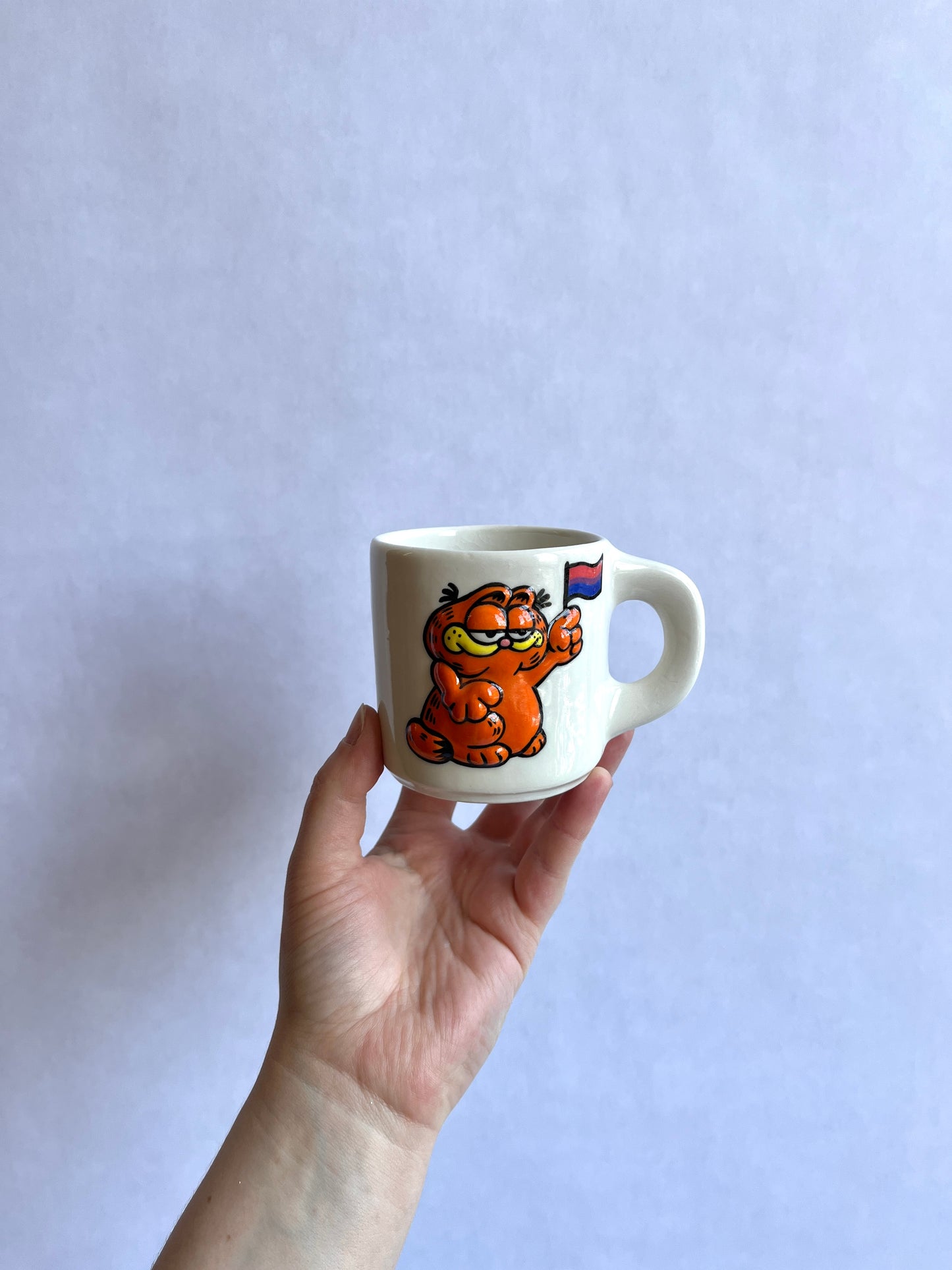 Bootleg Garf mug: Bisexual Flag