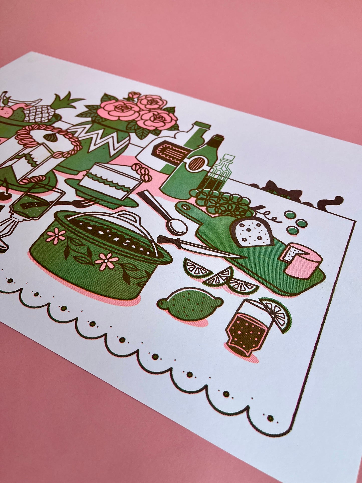 The Potluck Risograph Print