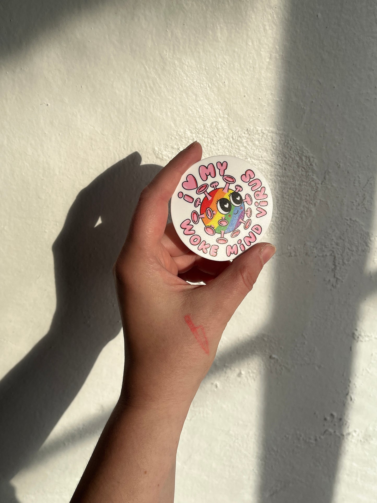 I Love My Woke Mind Virus Sticker