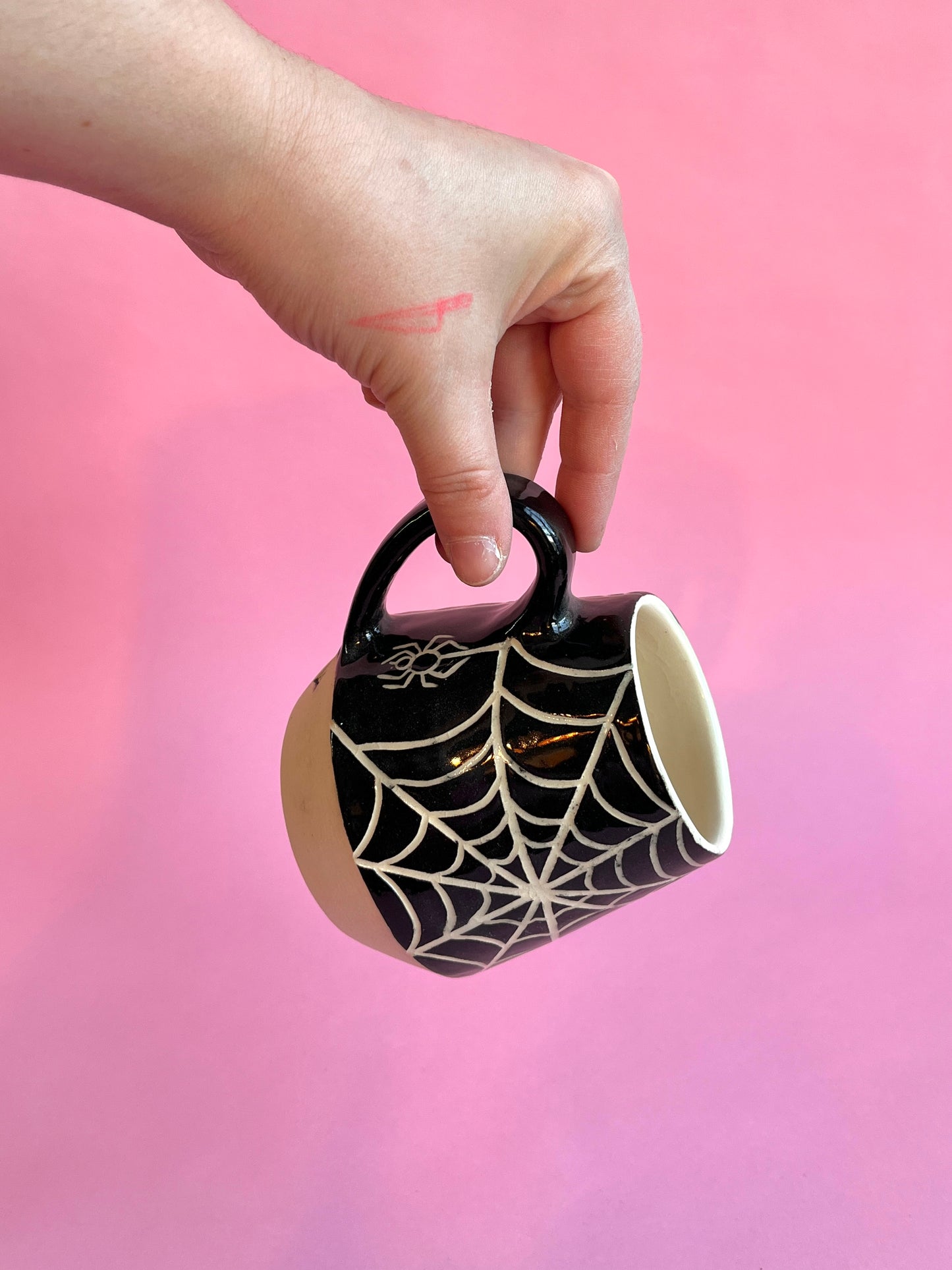 Halloween Update: Carved Spiderweb Mug