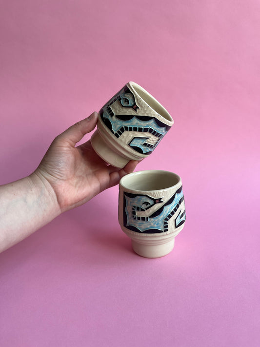 Snake Stairs Party Cups (Penland Pots 2025)