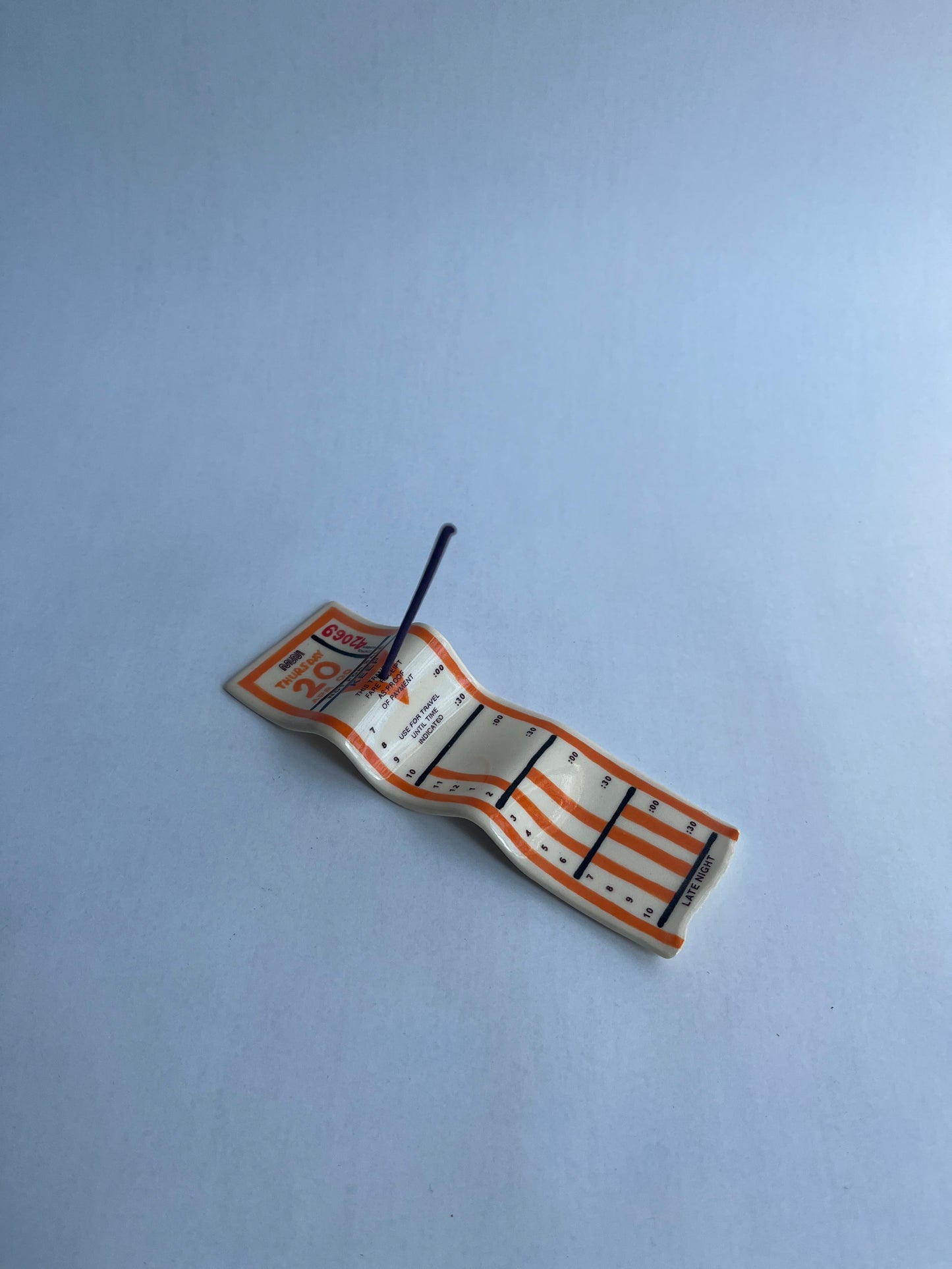 Ceramic Bus Transfer (Incense Holder, Orange Thurs 4/20/00)