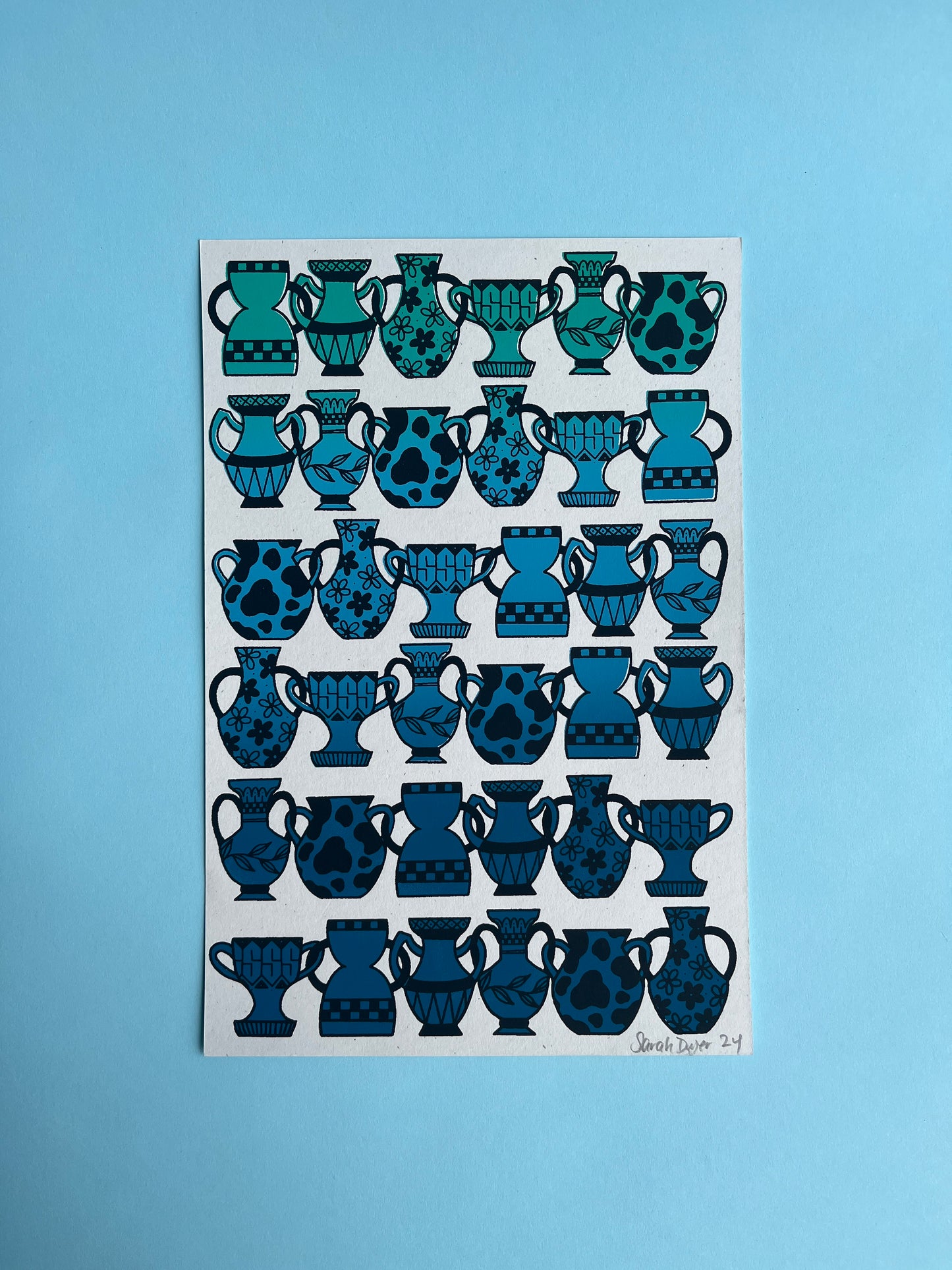 Pot Chain Print (Blue/Green)