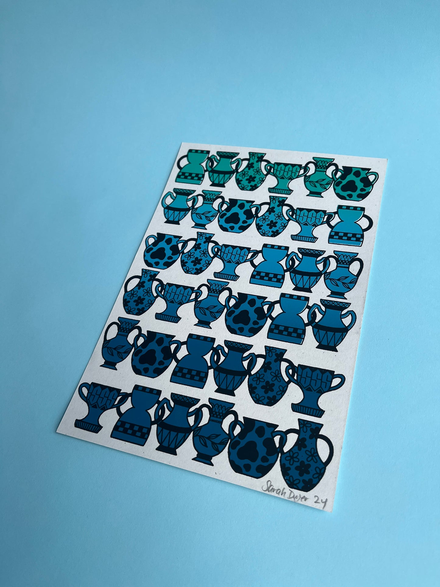 Pot Chain Print (Blue/Green)
