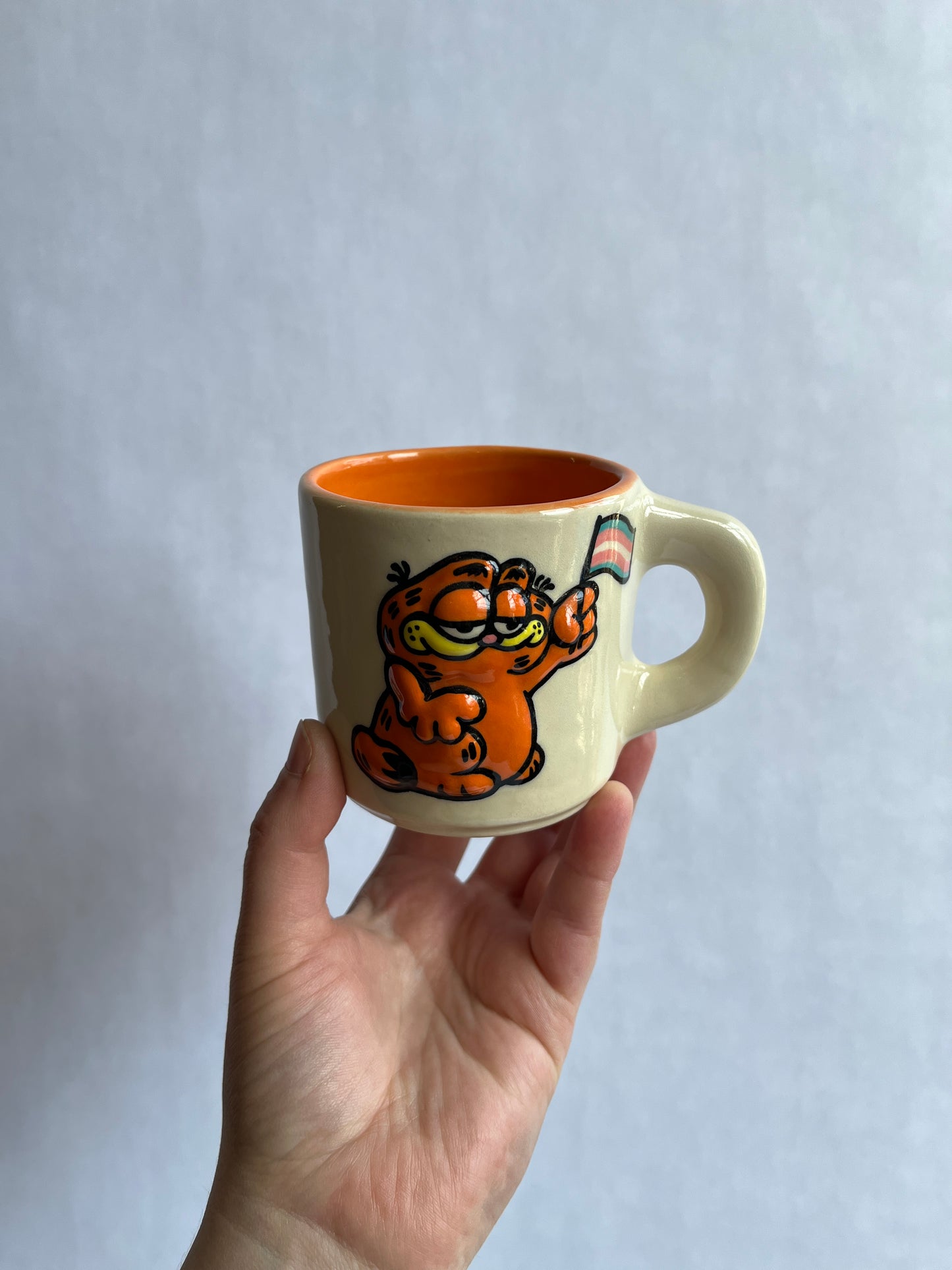 Bootleg Garf mug: Trans flag (RTS)