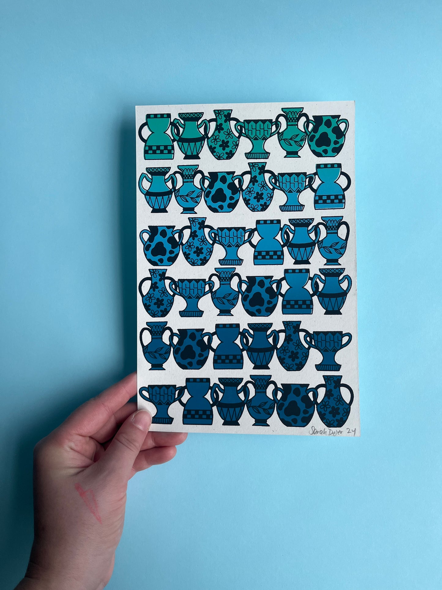 Pot Chain Print (Blue/Green)