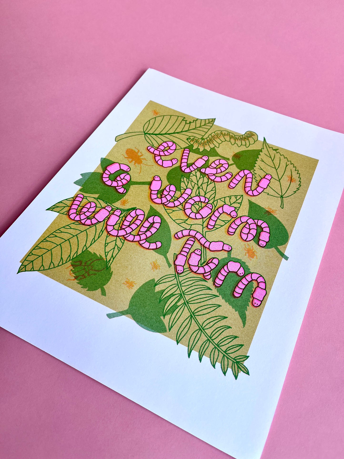 Even A Worm Will Turn Risograph Print