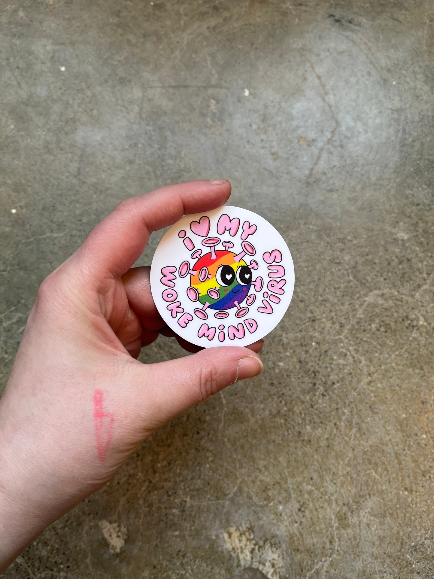 I Love My Woke Mind Virus Sticker