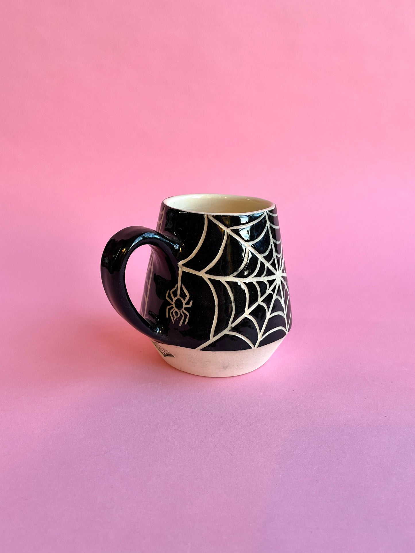 Halloween Update: Carved Spiderweb Mug