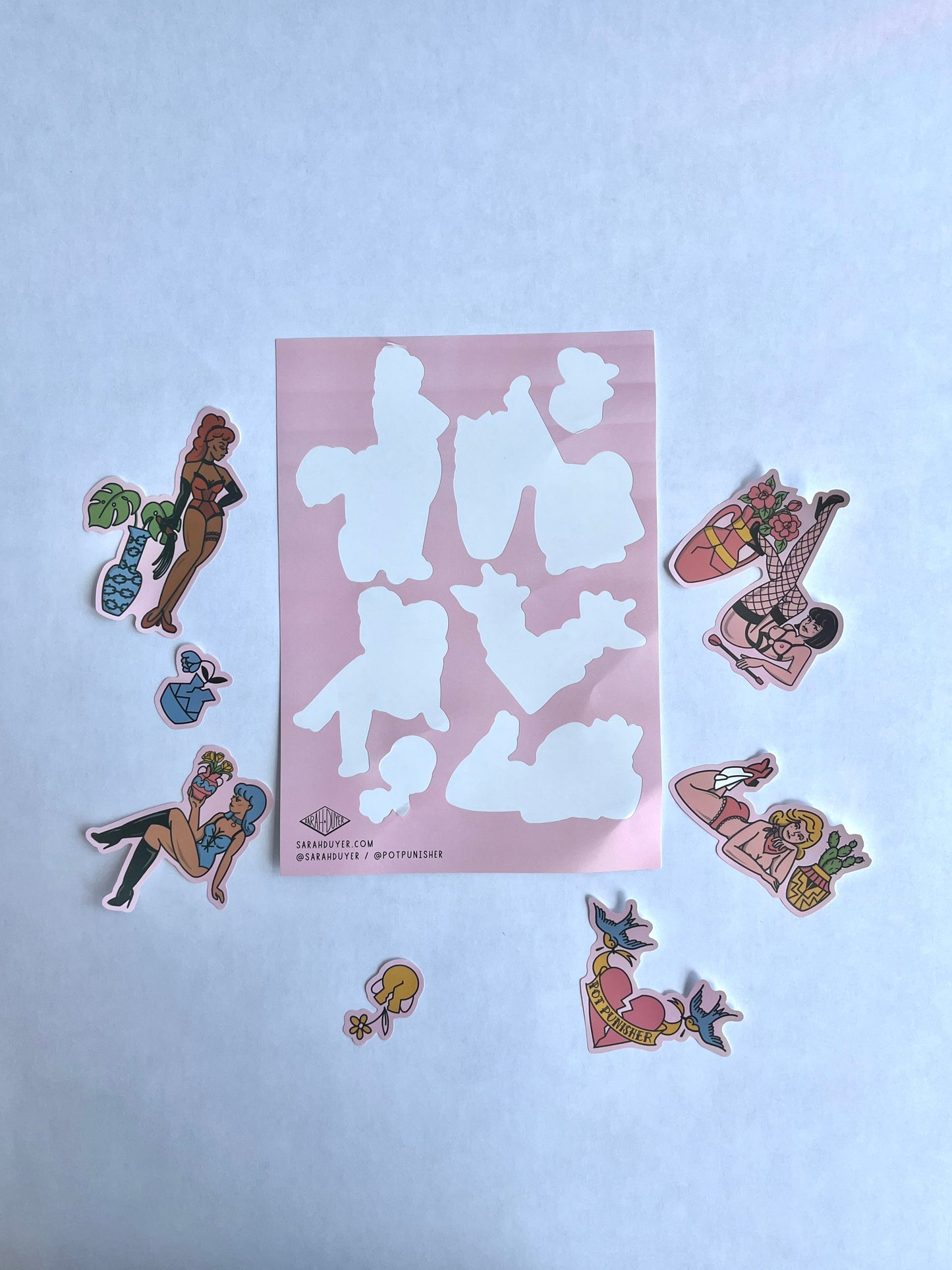 Pot Punisher Pin-Up Sticker Sheet