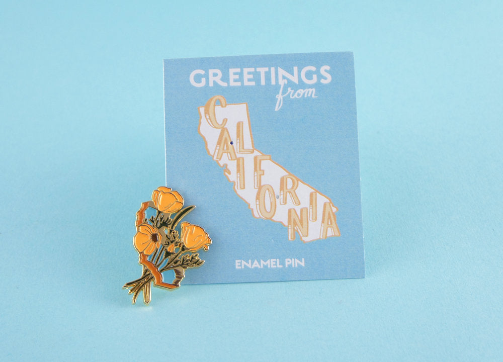 Golden Poppies Enamel Pin