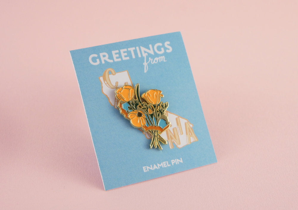 Golden Poppies Enamel Pin