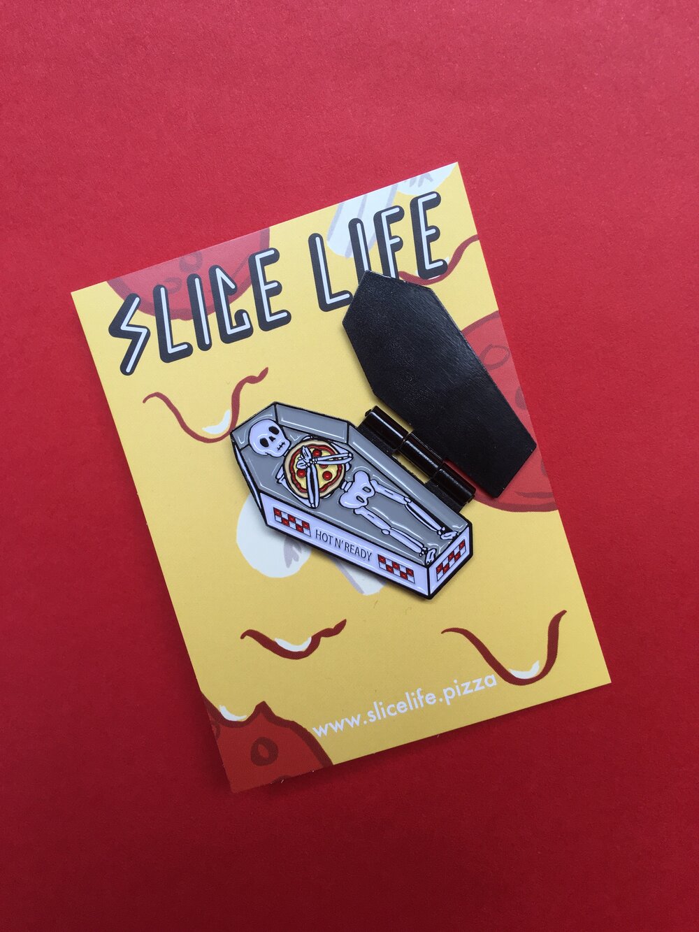 Rest In Pizza Hinged Enamel Pin