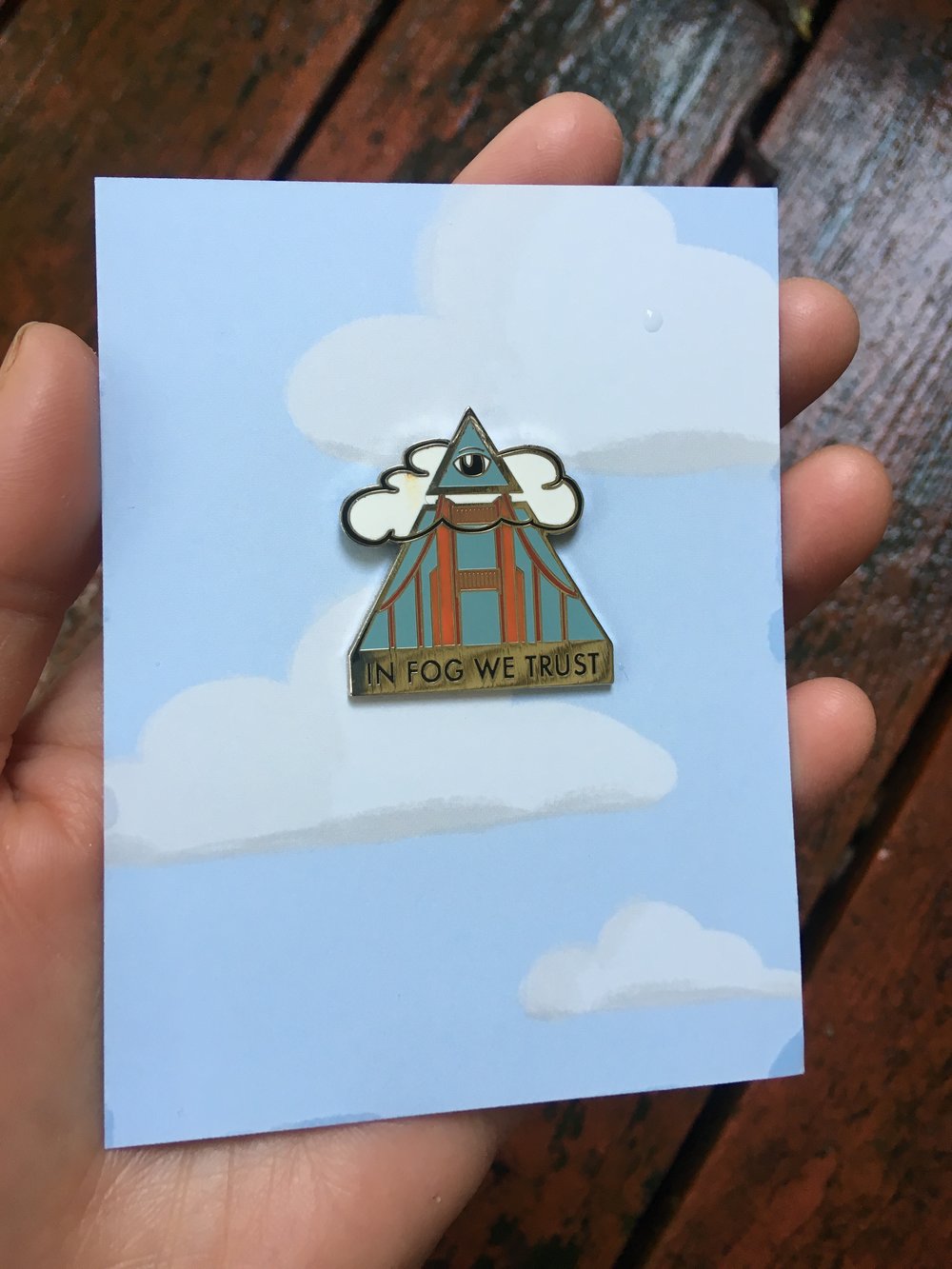 In Fog We Trust Enamel Pin