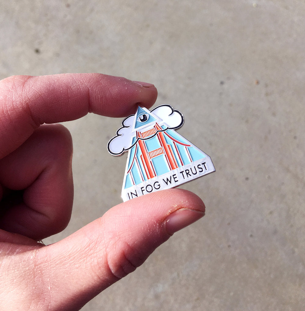 In Fog We Trust Enamel Pin