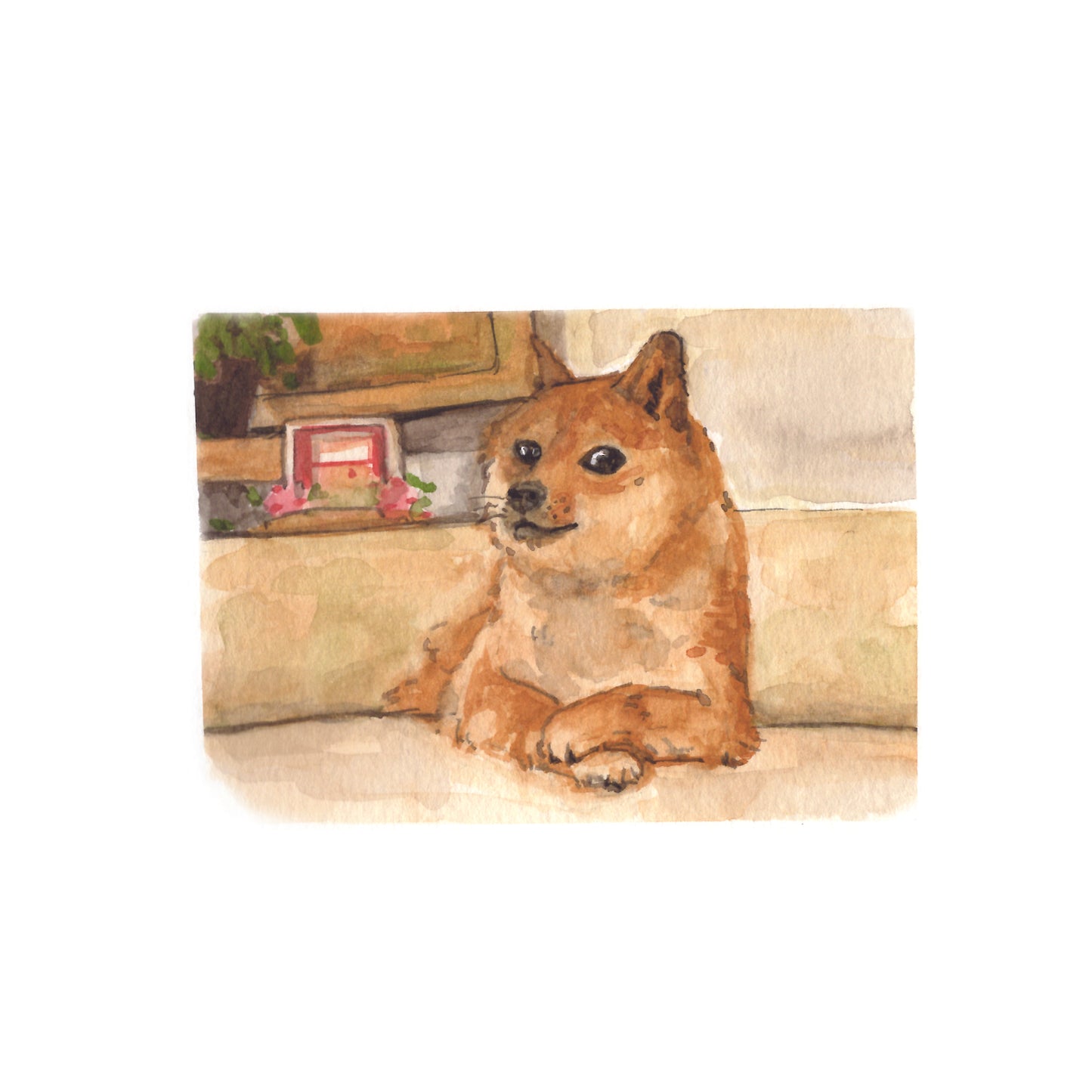 IRL NFT: Doge original watercolor