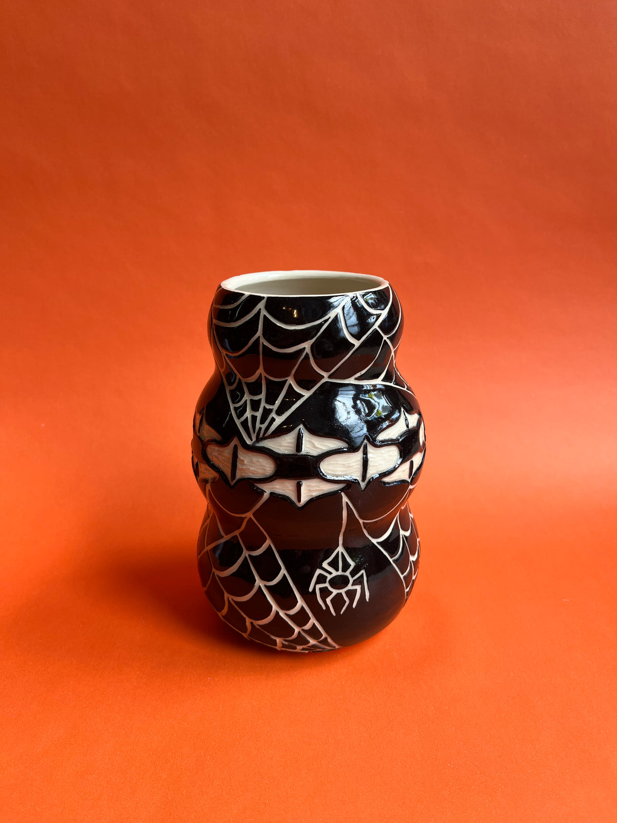 Halloween Update: Carved Spiderweb and Chain Vase
