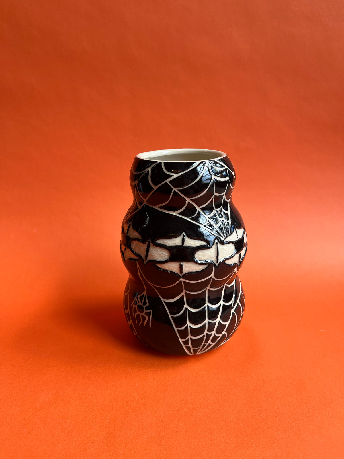 Halloween Update: Carved Spiderweb and Chain Vase