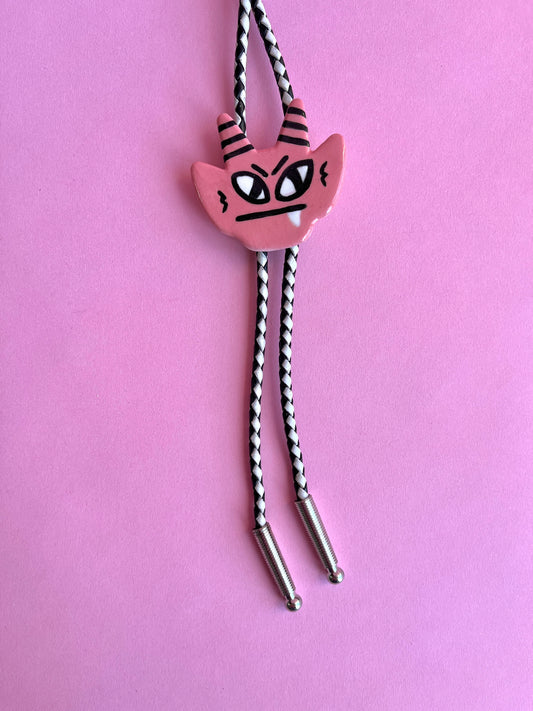 Halloween Update: Pink Devil Bolo (Little Tooth, B+W Cord)