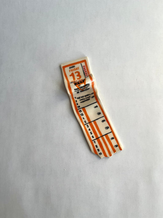 Muni Ticket Incense Holder (Orange Friday the 13th - ALL HANDPAINTED)