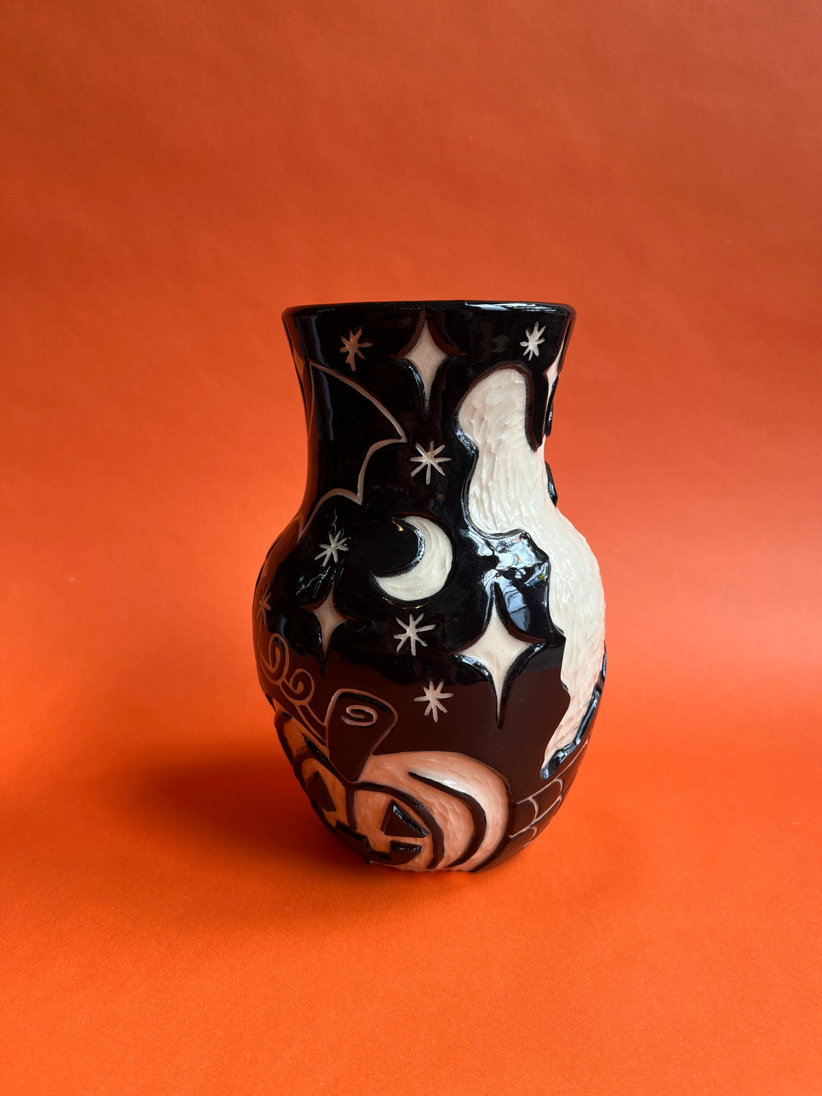 Halloween Update: Carved Ghost and Tombstone Vase