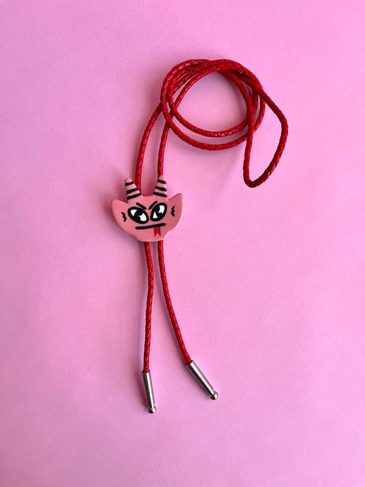 Halloween Update: Pink Devil Bolo (Tongue, Red Cord)