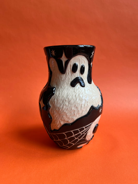 Halloween Update: Carved Ghost and Tombstone Vase