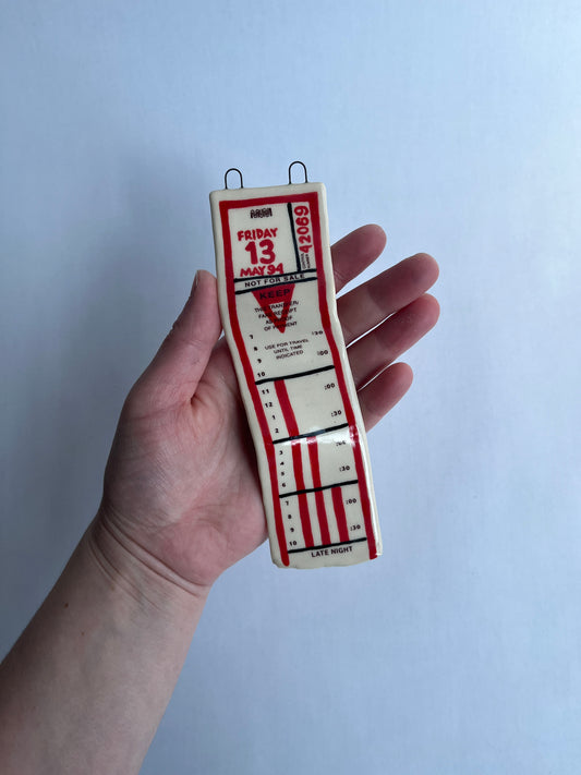 Ceramic Bus Transfer (Wall Hanging, Red Friday 5/13/94)