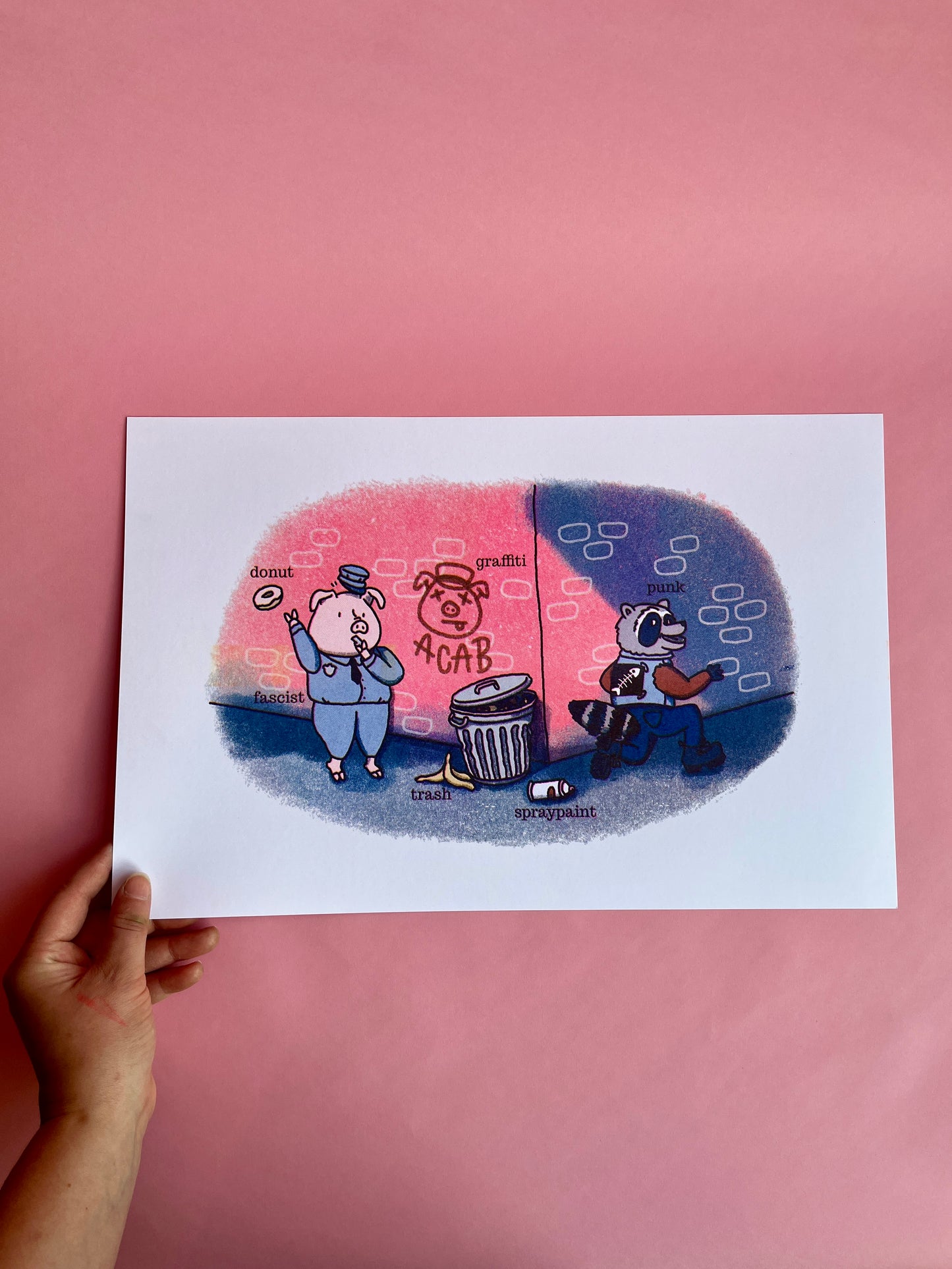 Busy Little Punk Risograph Print