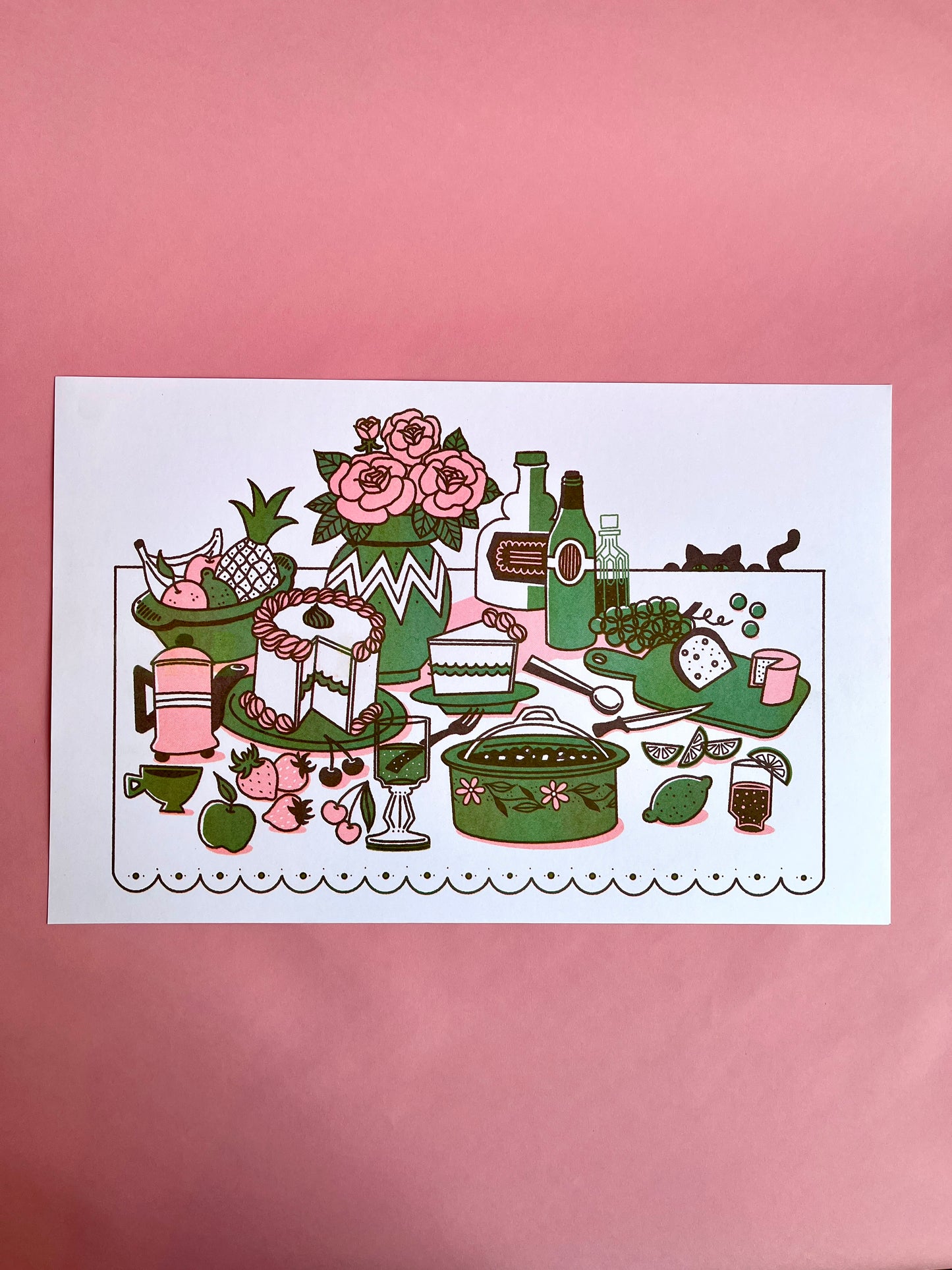 The Potluck Risograph Print