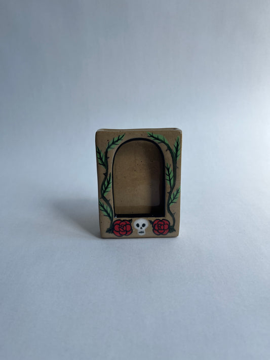 Mini Polaroid Frame: Skull and Roses