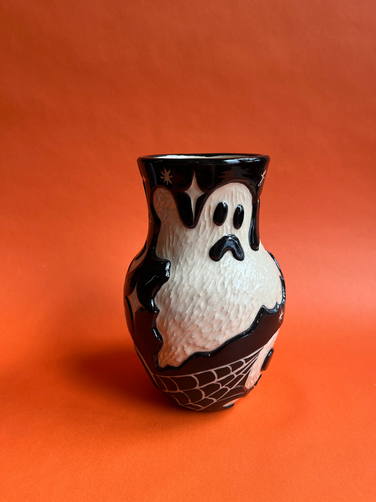 Halloween Update: Carved Ghost and Tombstone Vase