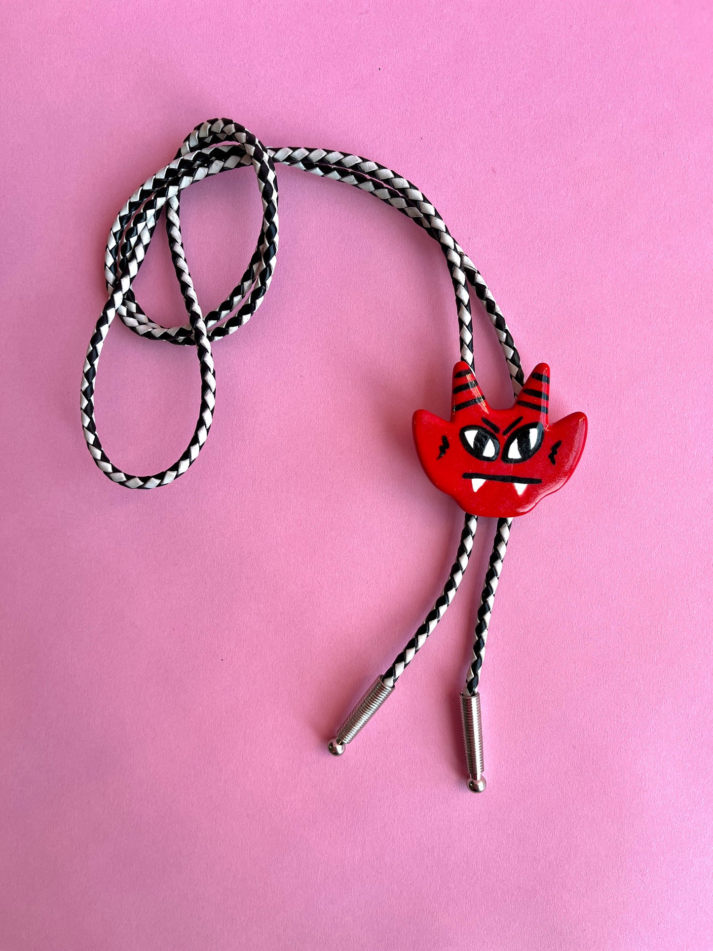 Halloween Update: Red Devil Bolo (Fangs, B+W Cord)