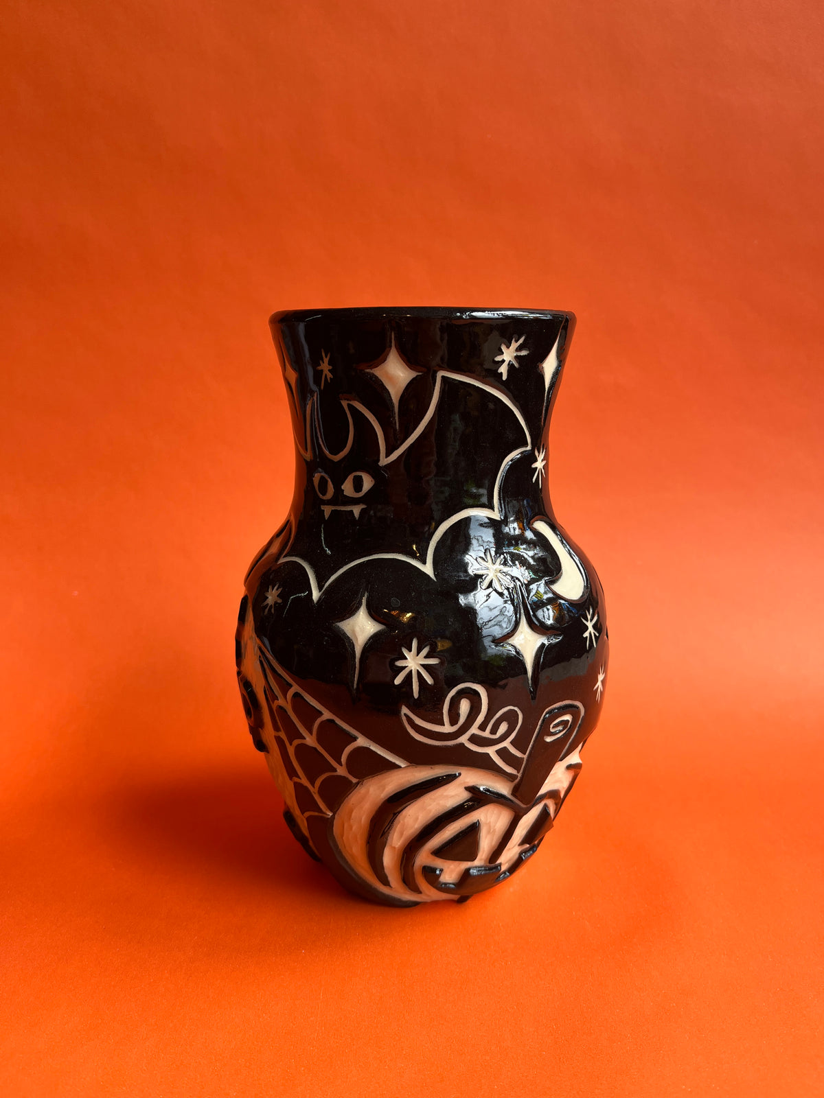 Halloween Update: Carved Ghost and Tombstone Vase