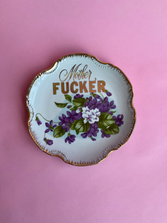 Thrifted Gold: "Motherfucker" decorative plate