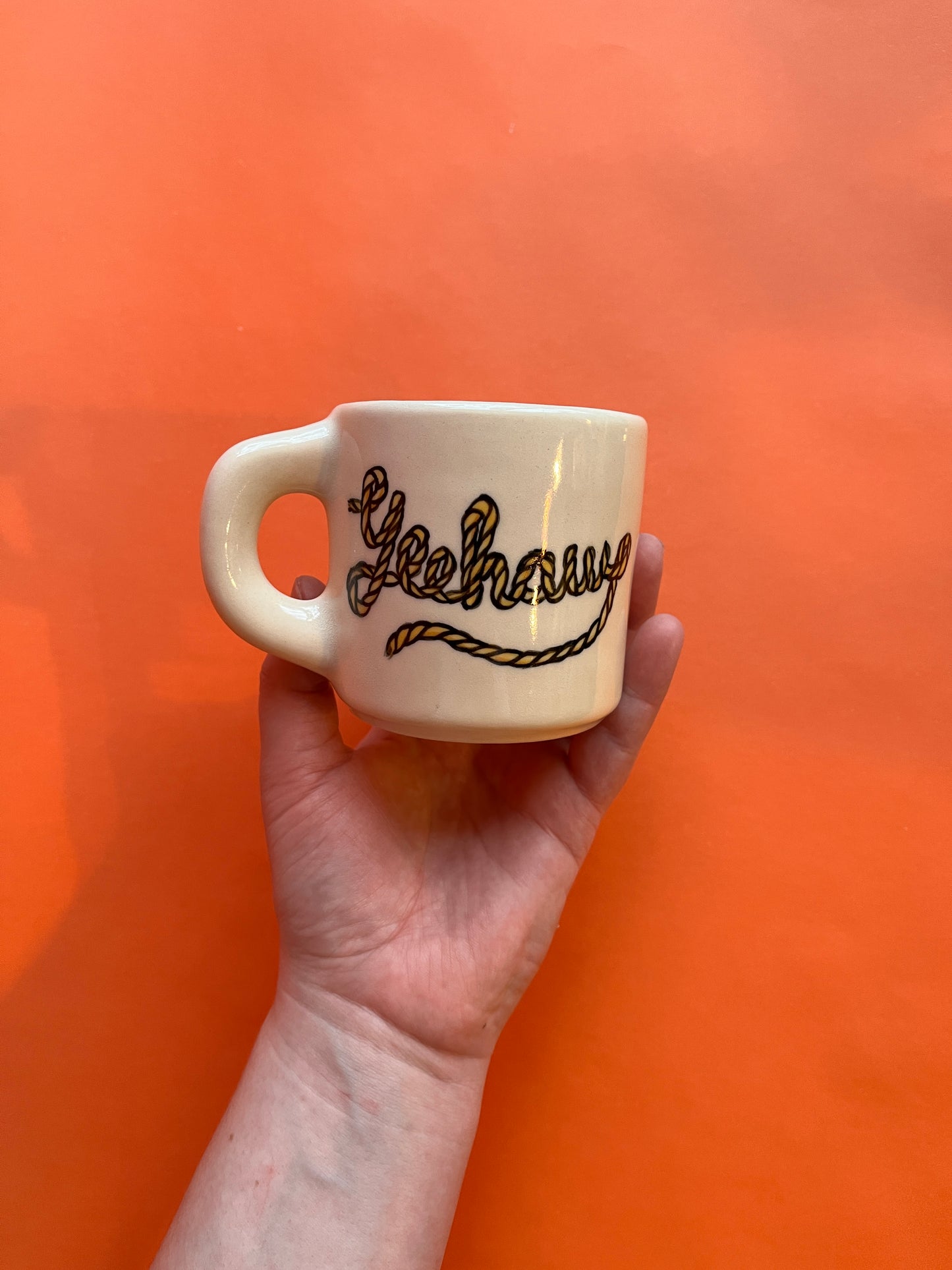 Bootleg Garf mug: Yeehaw Cowboy!