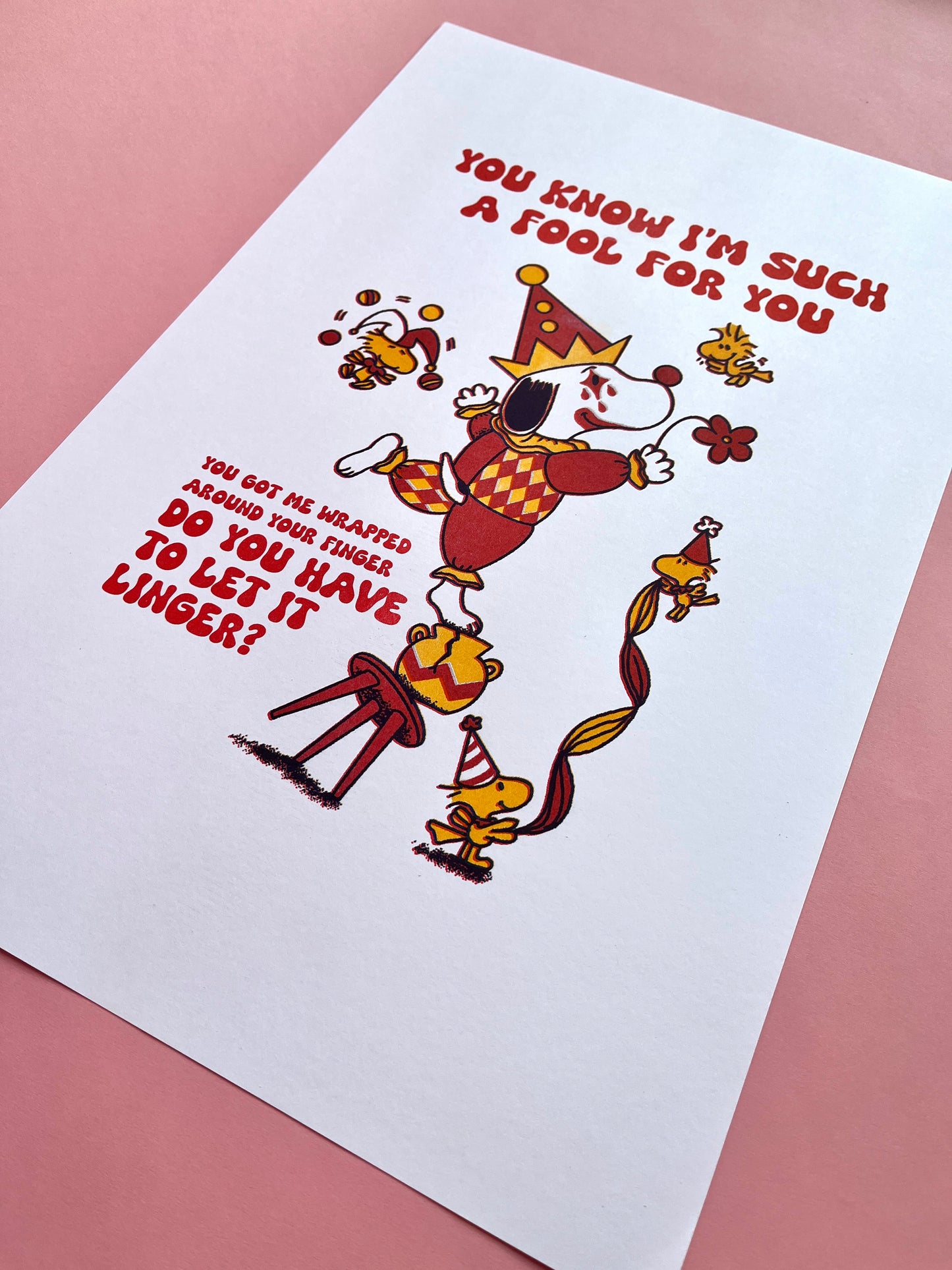 Fool Snoopy Risograph Print