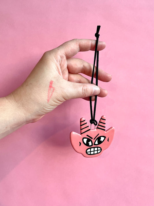 Halloween Update: Baby Devil Wall Hanging (Pink Grimace)