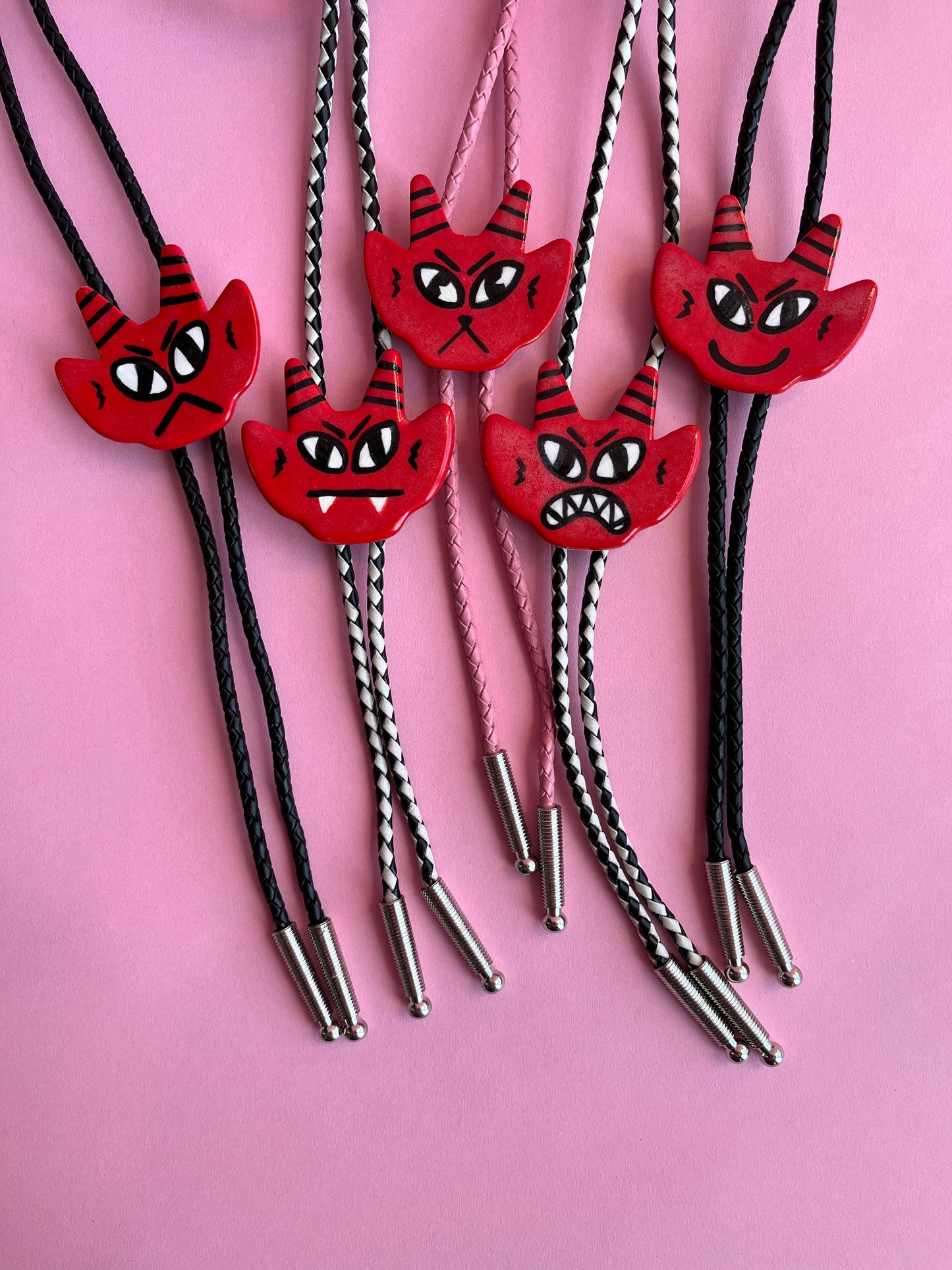 Halloween Update: Red Devil Bolo (Fangs, B+W Cord)