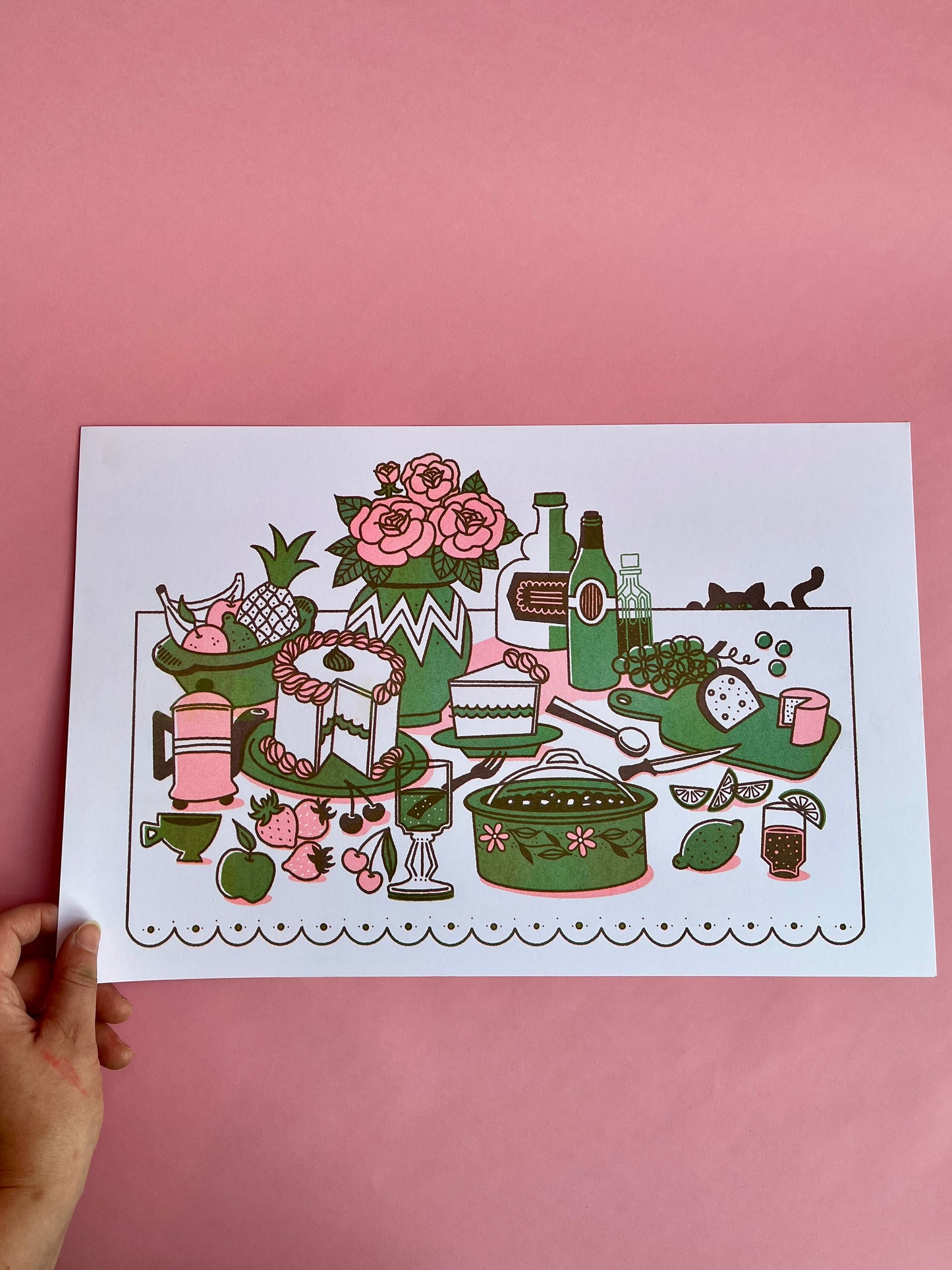The Potluck Risograph Print