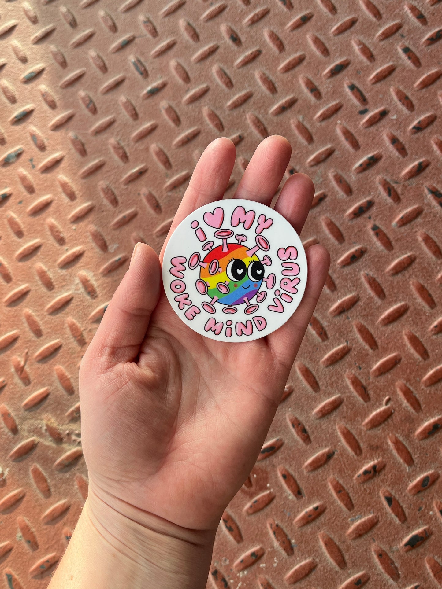 I Love My Woke Mind Virus Sticker