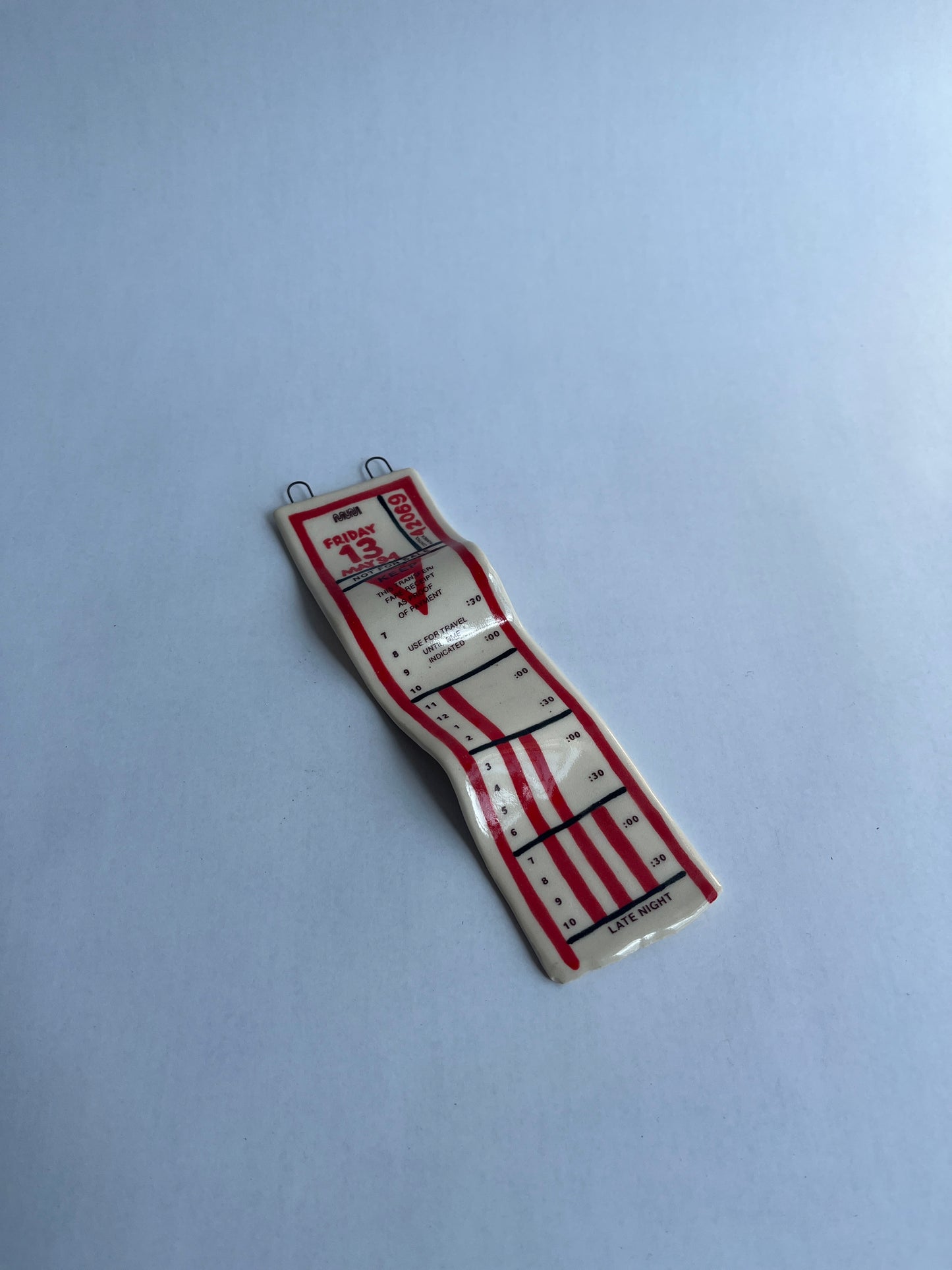 Ceramic Bus Transfer (Wall Hanging, Red Friday 5/13/94)