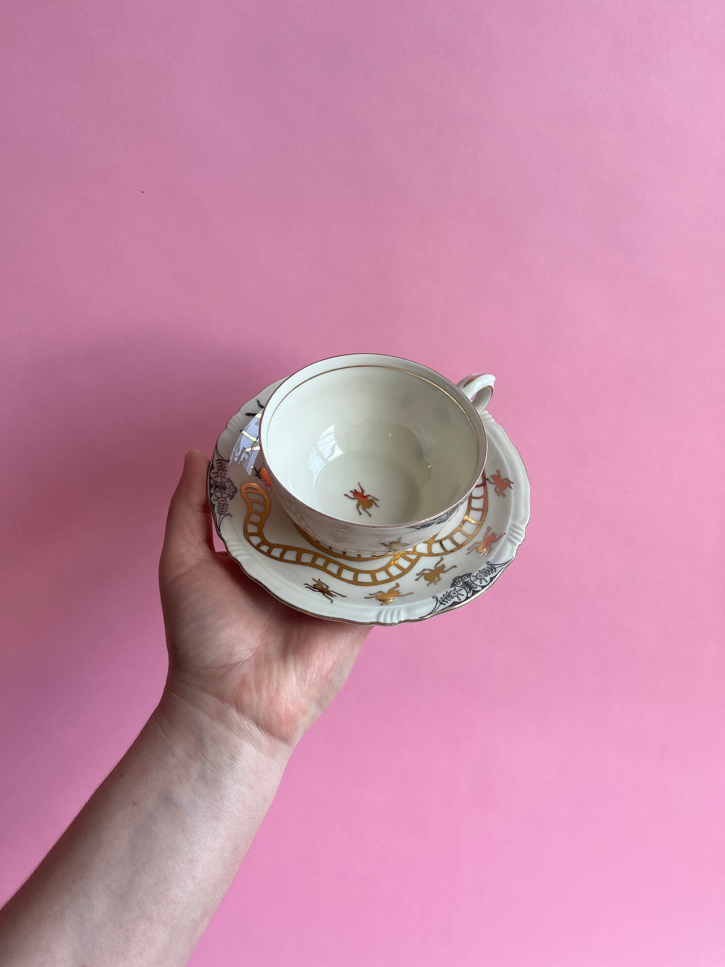 Thrifted Gold: Golden Bugs Teacup And Saucer