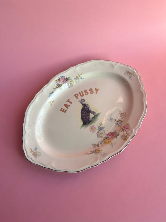 Thrifted Gold: Eat Pussy Serving Platter
