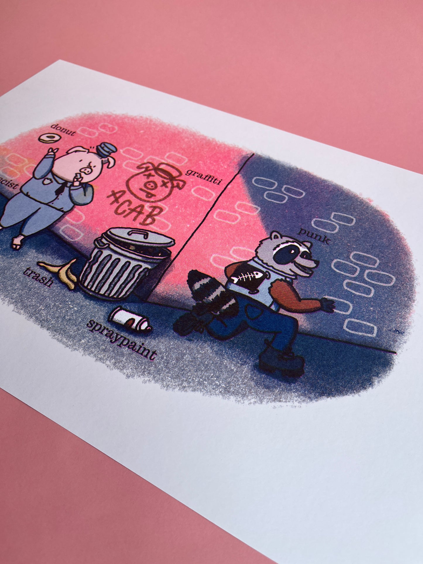 Busy Little Punk Risograph Print