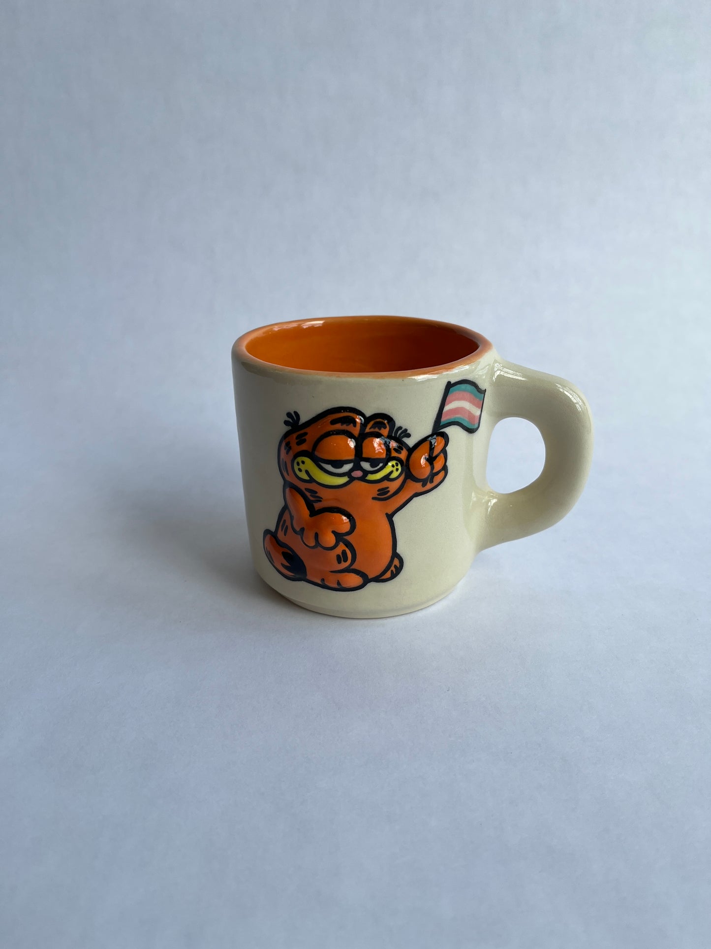 Bootleg Garf mug: Trans flag (RTS)
