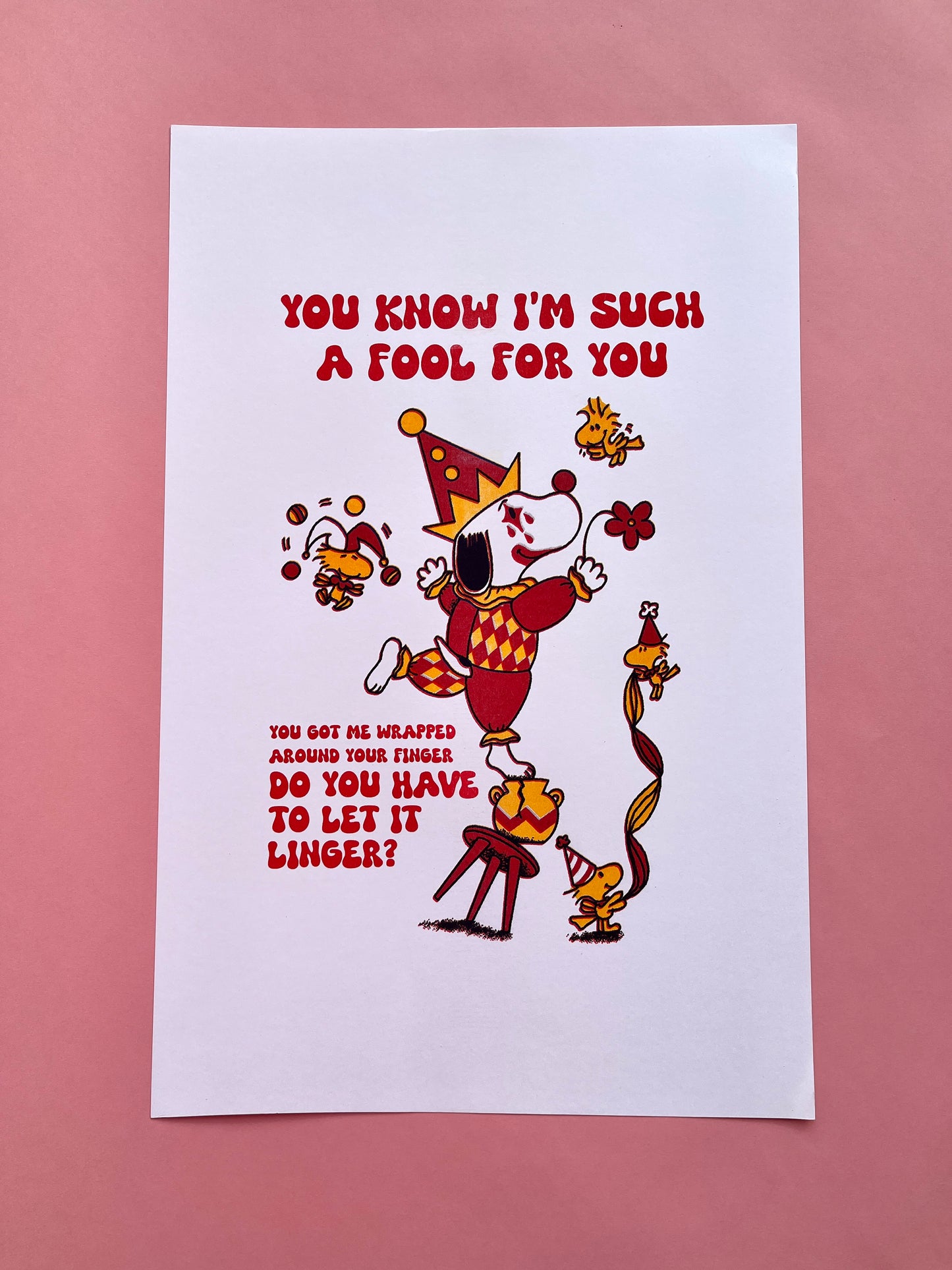 Fool Snoopy Risograph Print