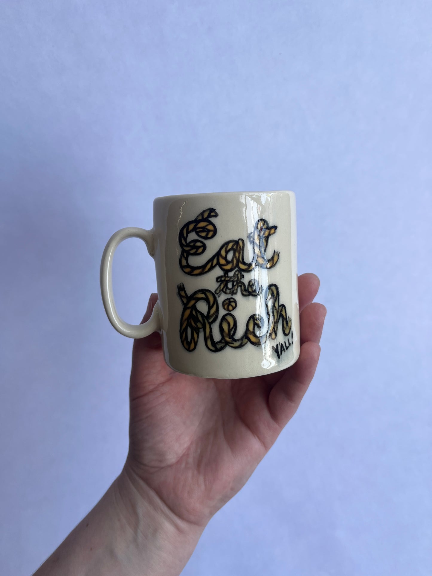 SECONDS SALE: Cowboy Garf Mug "Eat the Rich, Y'all!"