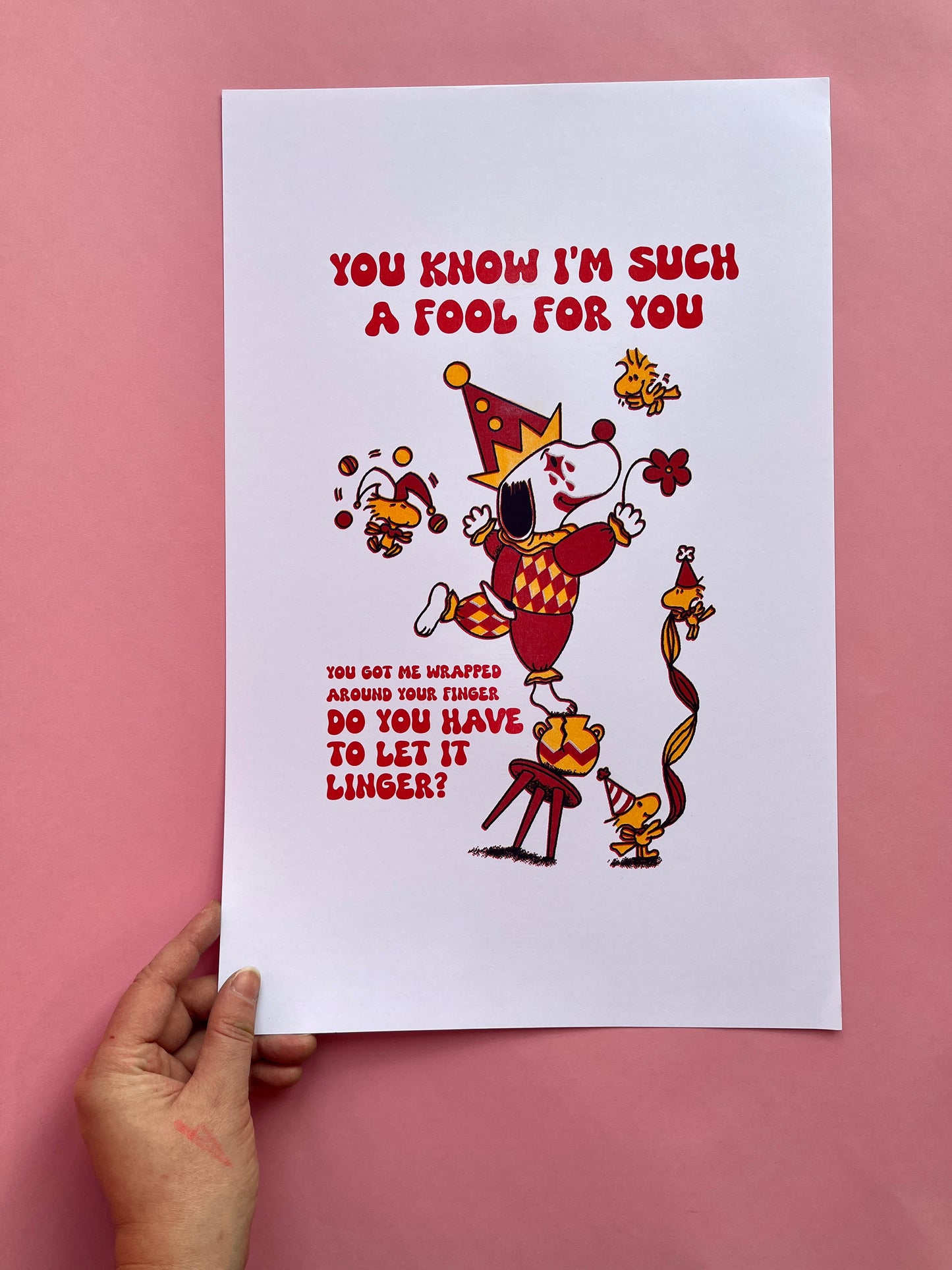 Fool Snoopy Risograph Print